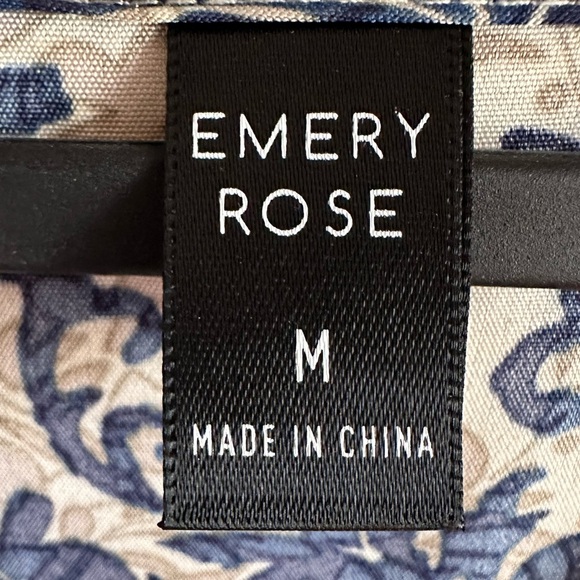 Emery Rose Blue Damask Print Split Neck Cap Sleeve Shealth Dress Women's Size XL - Picture 5 of 5